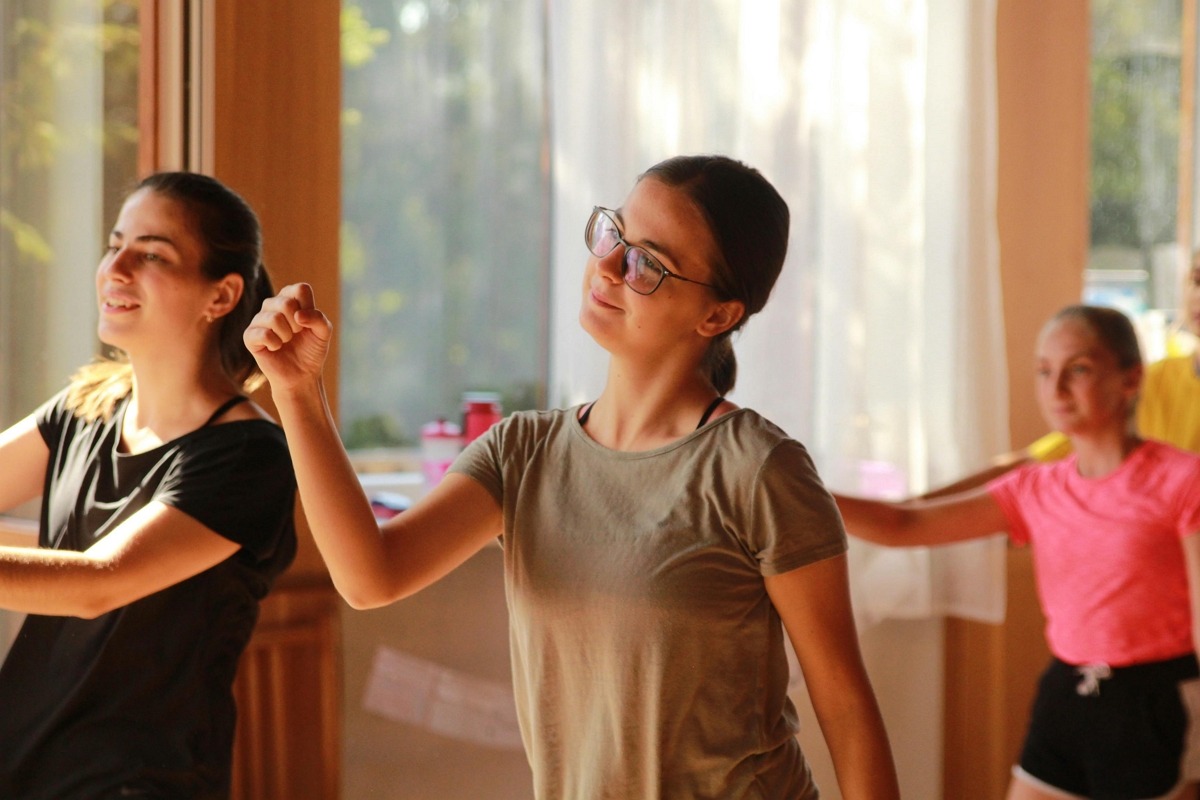 Dancing at summer camp.