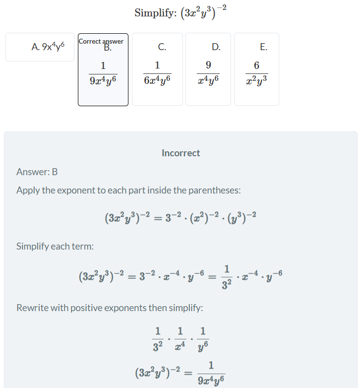 Screenshot of Question and Solution from MAP Test Practice Package for 9th-12th Grade - GiftedReady